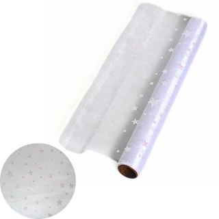 Dekorační organza vánoční 36cm/5m stříbrná