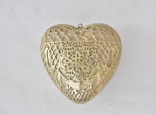 Dekorace srdce Ornament Gold L