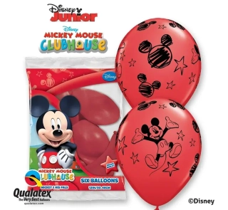Balónky MICKEY, pastelově červené, 30 cm