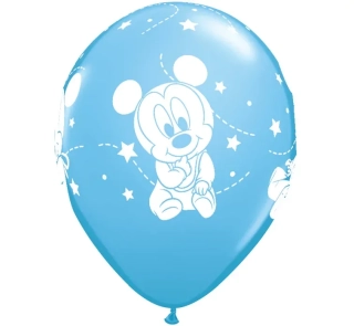 Balónky BABY MICKEY Hvězdičky, modré, 30 cm, 6 ks.