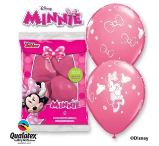 Balónky s MINNIE, pastelově růžová, 30 cm
