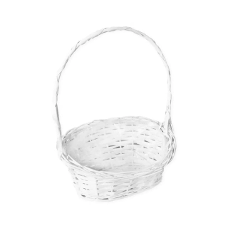 Koš s uchem proutí 30x23V8/14/40cm bílá