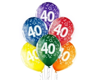 Balónky číslo 40. narozeniny, 6 ks