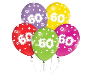 Balónky číslo 60. narozeniny, 5 ks