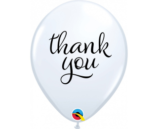 Balónky "THANK YOU" - děkujeme, bílé / 25 ks