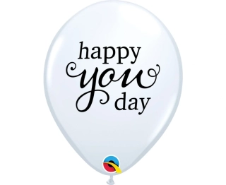 Balóny Happy you day, bílá, 25 ks
