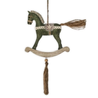 Houpací kůň závěs filc 16cm zelená
