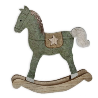 Houpací kůň filc 29cm zelená
