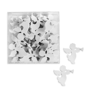 Anděl přízdoba dřevo 24ks/4cm bílá