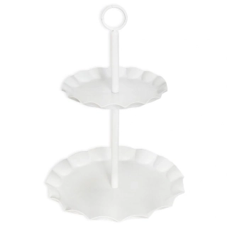 Etažér kov V33cm bílá