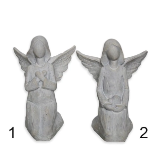 Anděl polyresin 15,5cm bílá patina