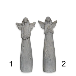 Anděl polyresin 18cm bílá patina