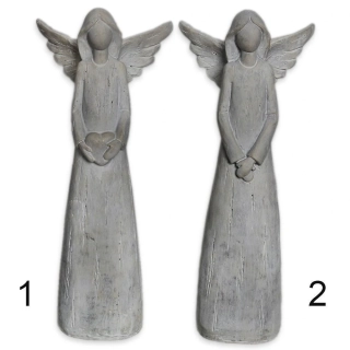 Anděl polyresin 31cm bílá patina