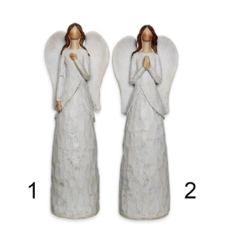 Anděl polyresin 23cm krém patina