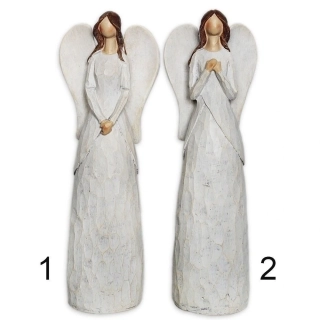 Anděl polyresin 29cm krém patina