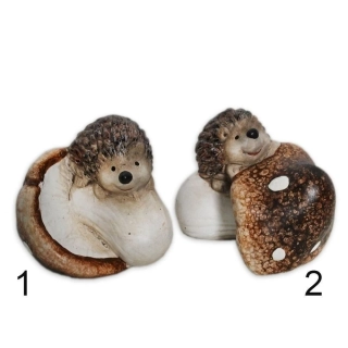 Ježek/hříbek keramika 9,5cm mix