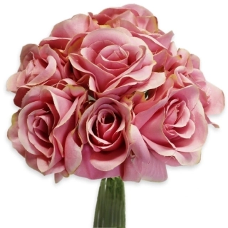 Růže kytice x9/25cm růžová