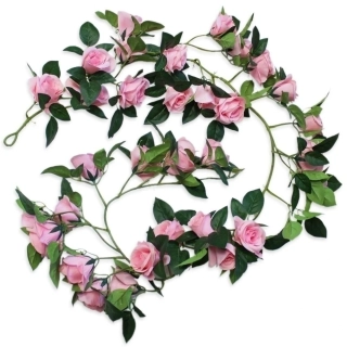 Růže girlanda 8cm/173cm růžová
