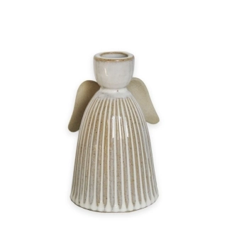 Andělský svícen porcelán 12,8cm bílá