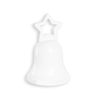 Zvonek porcelán 9cm bílá