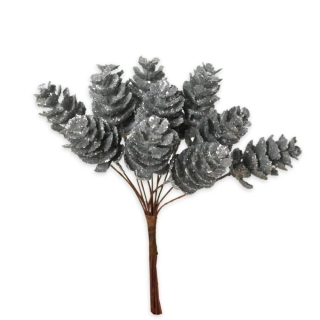 Šišky zápich pvc x12/2,5/11cm stříbrná