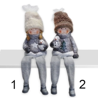 Děti nohaté keramika V9,5cm šedá