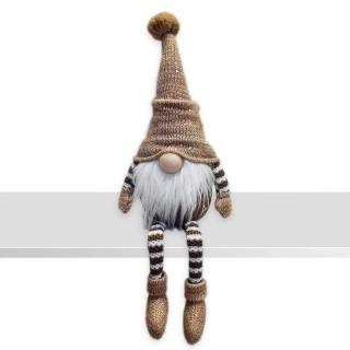 Skřítek nohatý textil V55cm béžový