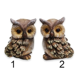 Sova polyresin V10cm hnědá