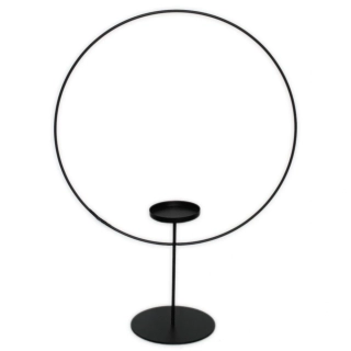 Svícen kruh kov pr.40/V55cm mat černá