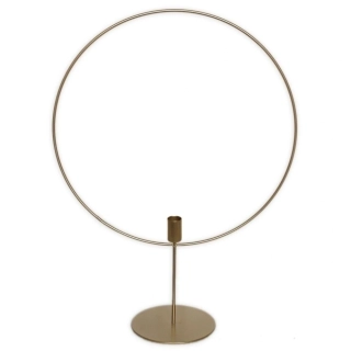 Svícen kruh kov pr.40/V55cm mat šampáň