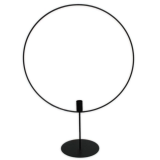 Svícen kruh kov pr.40/V55cm mat černá