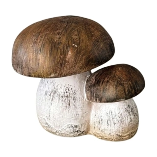 Hříbky keramika 16,5cm hnědé