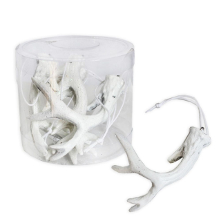 Parůžky závěs polyston 4ks/8cm bílá