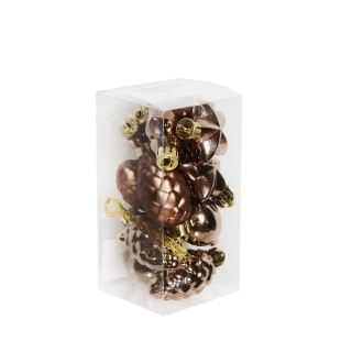 Baňky pvc 12ks/4cm sv.hnědá