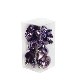 Baňky pvc 12ks/4cm fialová