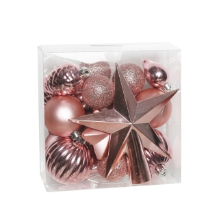 Baňky+špice pvc 19ks/4-14cm sv. růžová