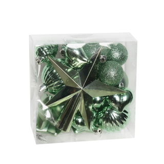 Baňky+špice pvc 19ks/4-14cm zelená