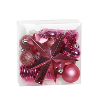 Baňky+špice pvc 19ks/4-14cm růžová