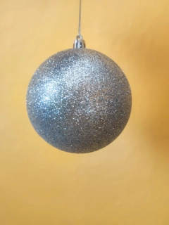 Baňky pvc 3ks/10cm stříbrné třpytky