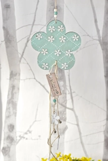 Dřevěná květinka s/2, tyrkysová