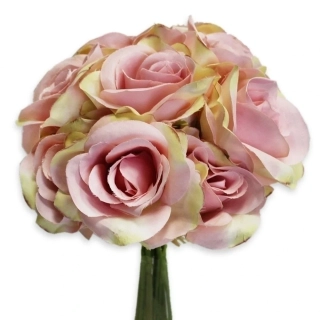 Růže kytice x9/25cm sv.růžová