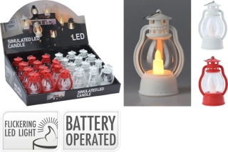 Lucerna s LED svíčkou 9x5,5x4,3 cm, mix barev