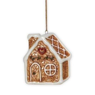 Domek perníček závěs keramika V7,4cm