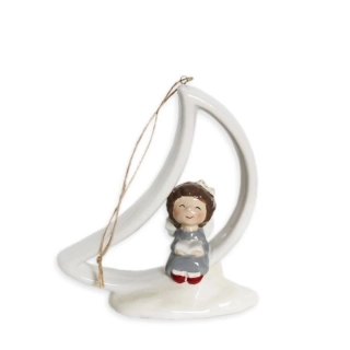 Měsíc závěs keramika V12,9cm