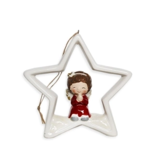 Hvězda závěs keramika V13,3cm