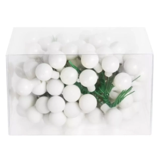 Koule zápich sklo 1,5cm/96ks bílá