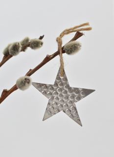 Plechová hvězdička 6,5 cm stříbrná