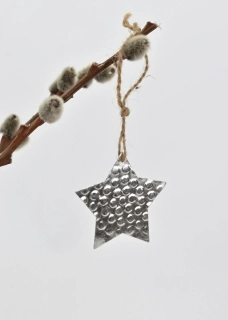 Plechová hvězdička 5 cm stříbrná