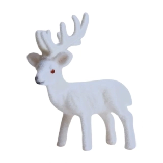 Velurový sob bílý 11 cm