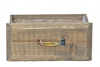 Dřevěný květináč zásuvka 13,2x29x14 cm, šedý